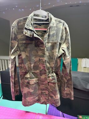 Lucky Brand Women's Olive Camo Utility Jacket
